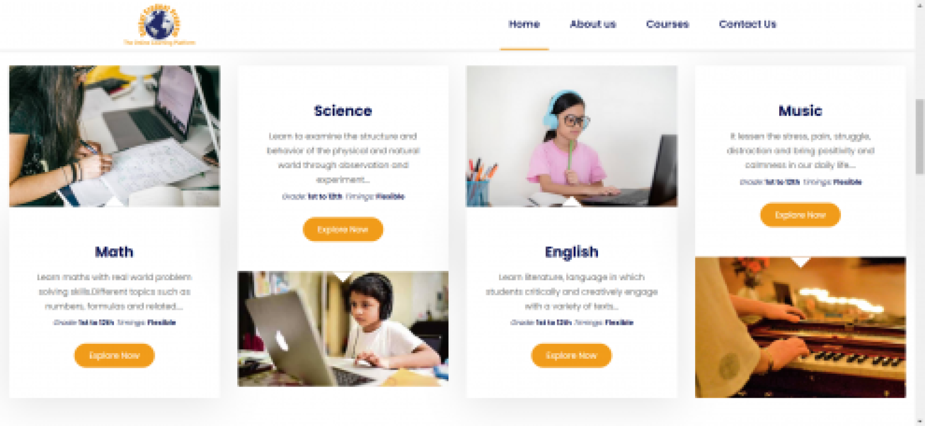 Student Courses Website
